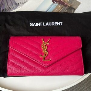 Pink YSL clutch